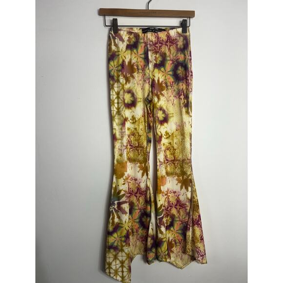 Silence + Noise UO Womens Small Tina Flare Pants Cropped Retro - Picture 2 of 5